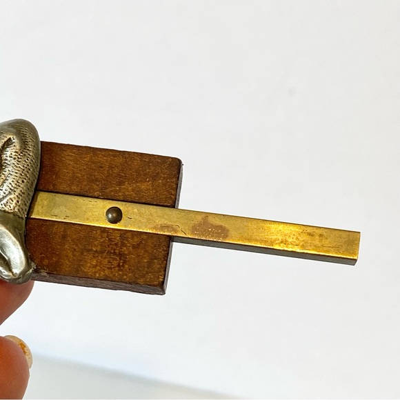 Vintage Brass, Pewter, and Wood Praying Boy Cross Holy Crucifix Religious - Picture 8 of 12